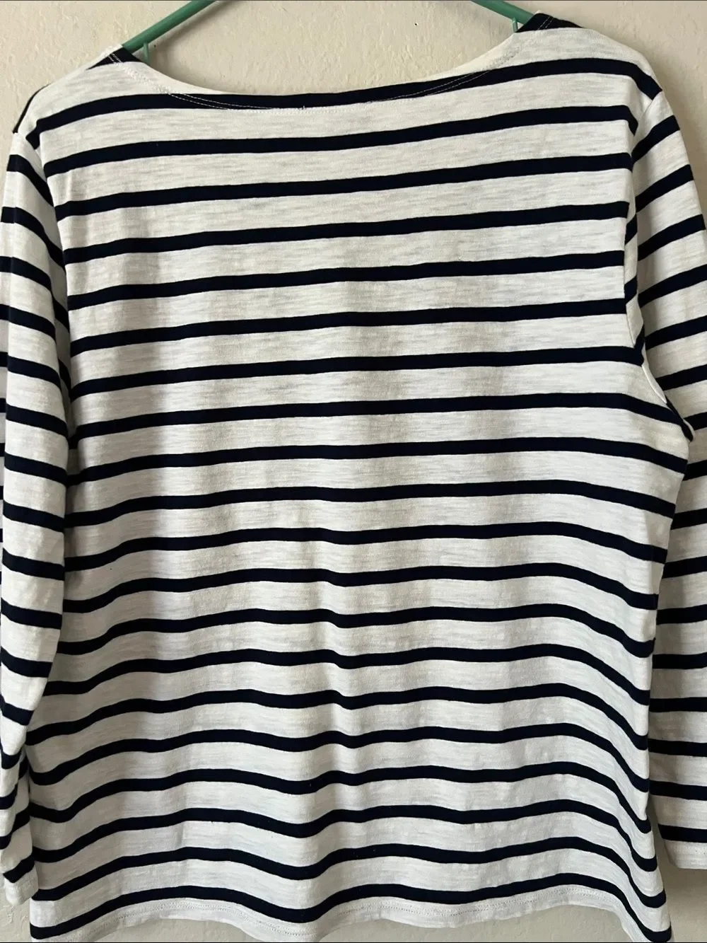 EUC J.CREW Striped 3/4 Sleeve White/Black Size Unknown